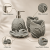 Grey Leaf four-piece fibre bathroom accessory set – features and included pieces