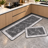 Grey marble kitchen mat and runner set