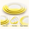 3-Piece Yellow Gradient Dinner Plate Set features and details