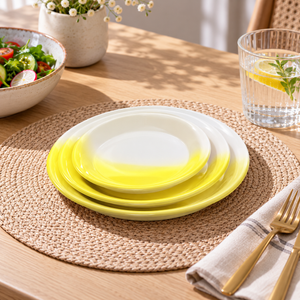 Danny Home 3-Piece Yellow Gradient Dinner Plate Set