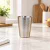 Hammered Stainless-Steel Drinking Glass – Silver, 350ml