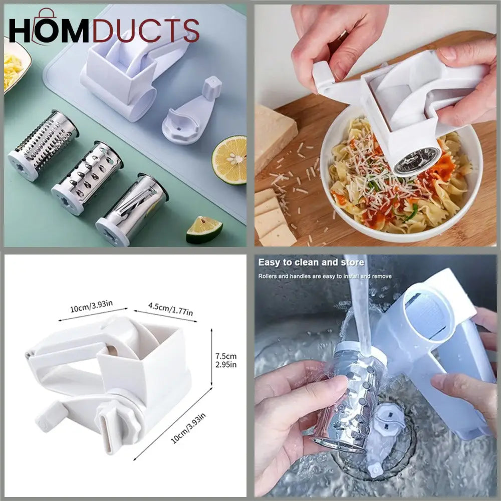 Hand Cranked Rotating Cheese Grater