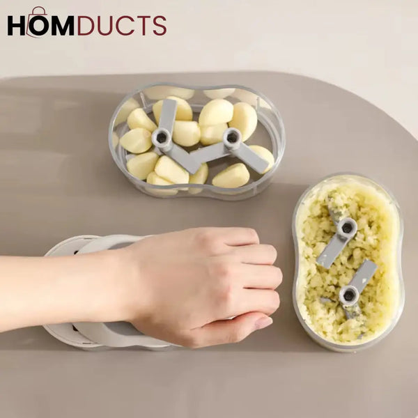 Hand Pushed Vegetable Chopper With 2 Stainless Steel Blades