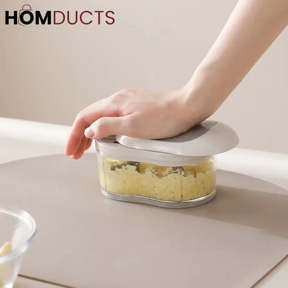 Hand Pushed Vegetable Chopper With 2 Stainless Steel Blades