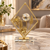 Diamond Floral Crystal Tabletop Ornament – Gold
