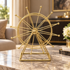 Modern Ferris Wheel Tabletop Sculpture – Gold