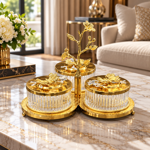 Harmain G2-22 luxury three-piece crystal storage jar set