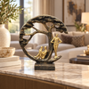 Black and gold family tree decorative sculpture