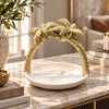 Gold palm tree decorative serving tray