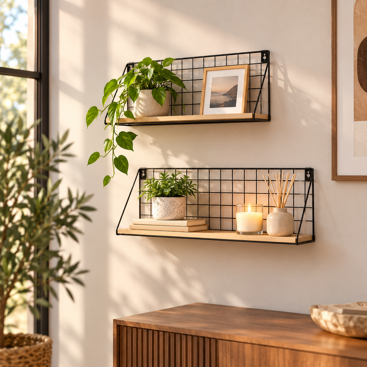2-Piece Wall-Mounted Display Rack Set