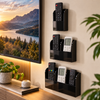 Black acrylic remote control holders in single double and triple sizes