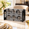 Checkerboard six-slot glass and coaster caddy