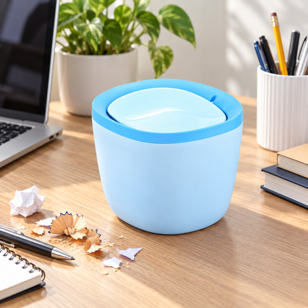 Compact Swing-Lid Mini Desktop Dustbin