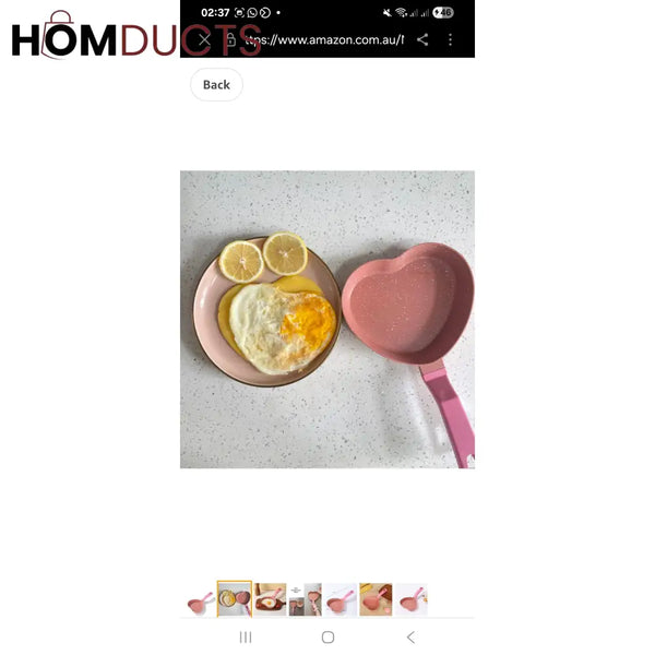 Heart-Shaped Marble Coating Frying Pan – Mini Skillet for Eggs Pancakes & Cute Breakfasts