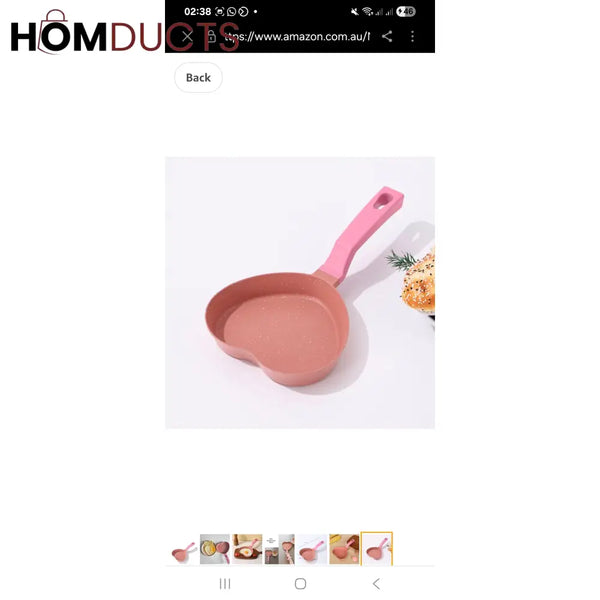 Heart-Shaped Marble Coating Frying Pan – Mini Skillet for Eggs Pancakes & Cute Breakfasts