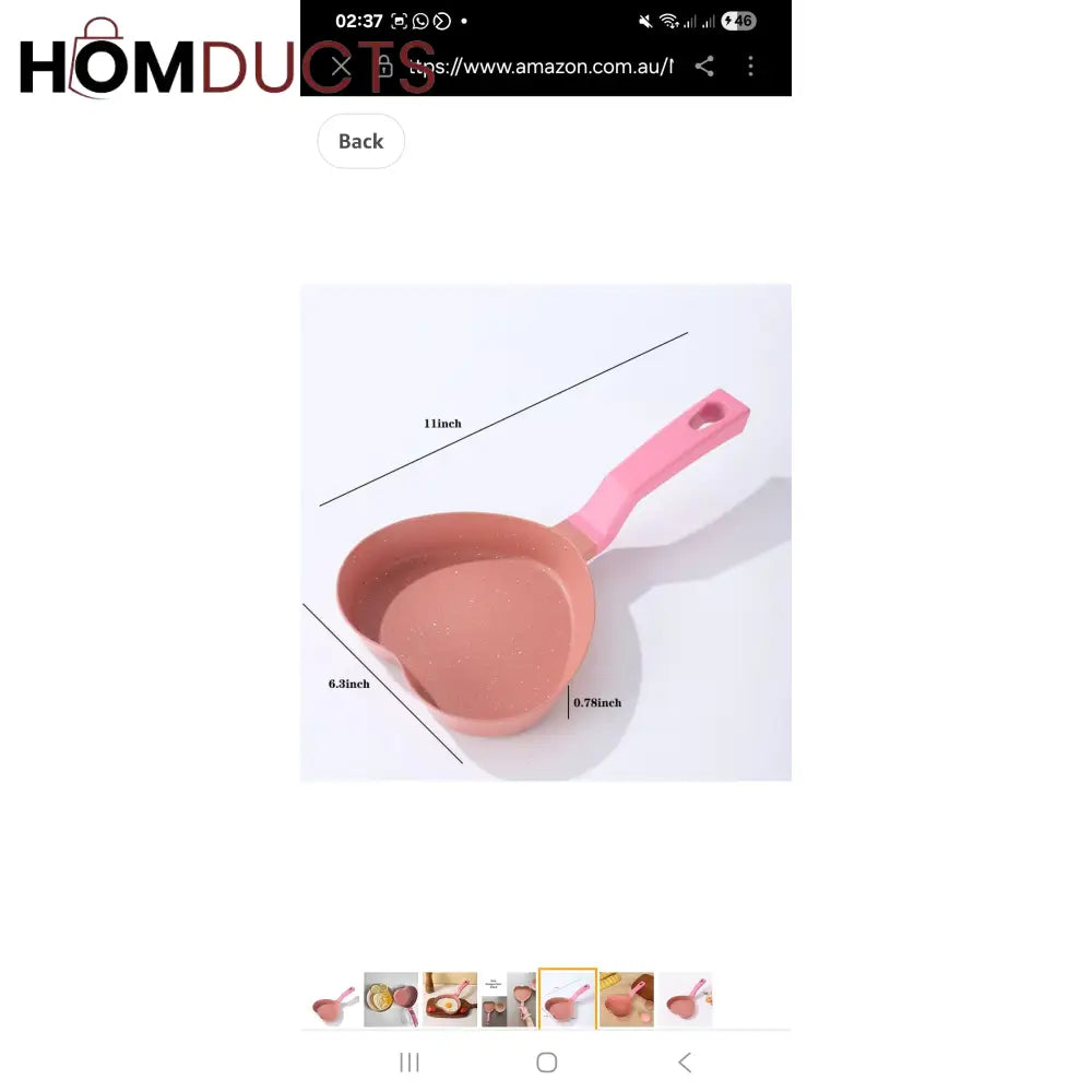 Heart-Shaped Marble Coating Frying Pan – Mini Skillet for Eggs Pancakes & Cute Breakfasts