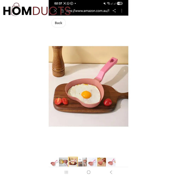 Heart-Shaped Marble Coating Frying Pan – Mini Skillet for Eggs Pancakes & Cute Breakfasts