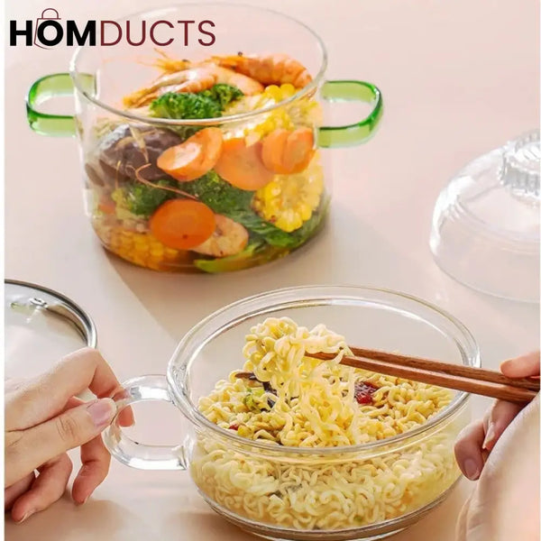 Heat Resistant Borosilicate Glass Cooking Pot