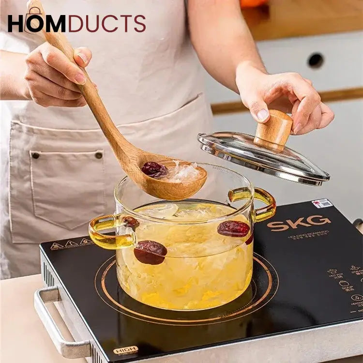 Heat Resistant Borosilicate Glass Cooking Pot