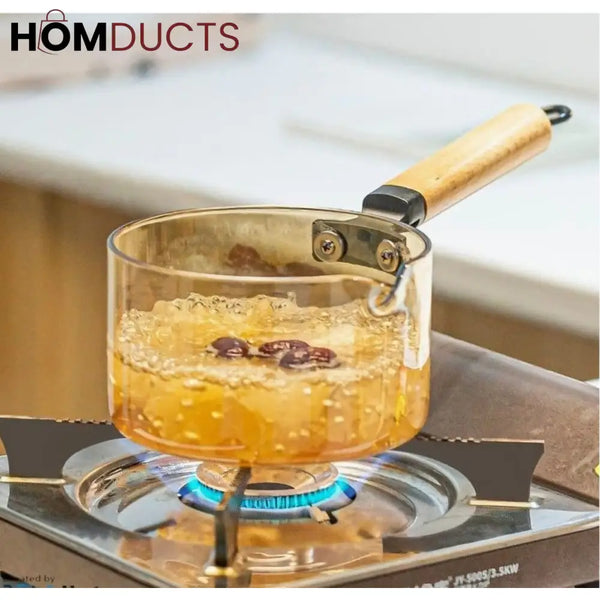 Heat Resistant Borosilicate Glass Cooking Sauce Pot