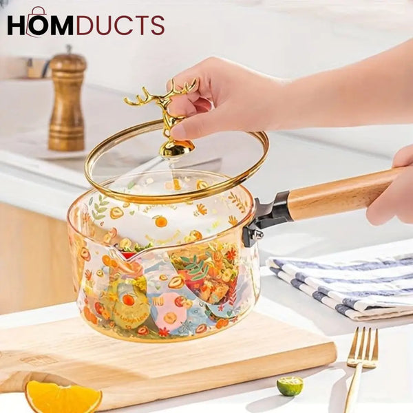 Heat Resistant Borosilicate Glass Cooking Sauce Pot