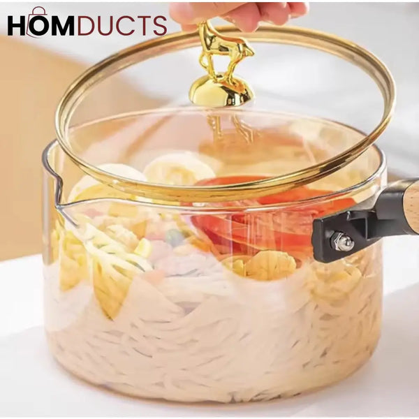 Heat Resistant Borosilicate Glass Cooking Sauce Pot