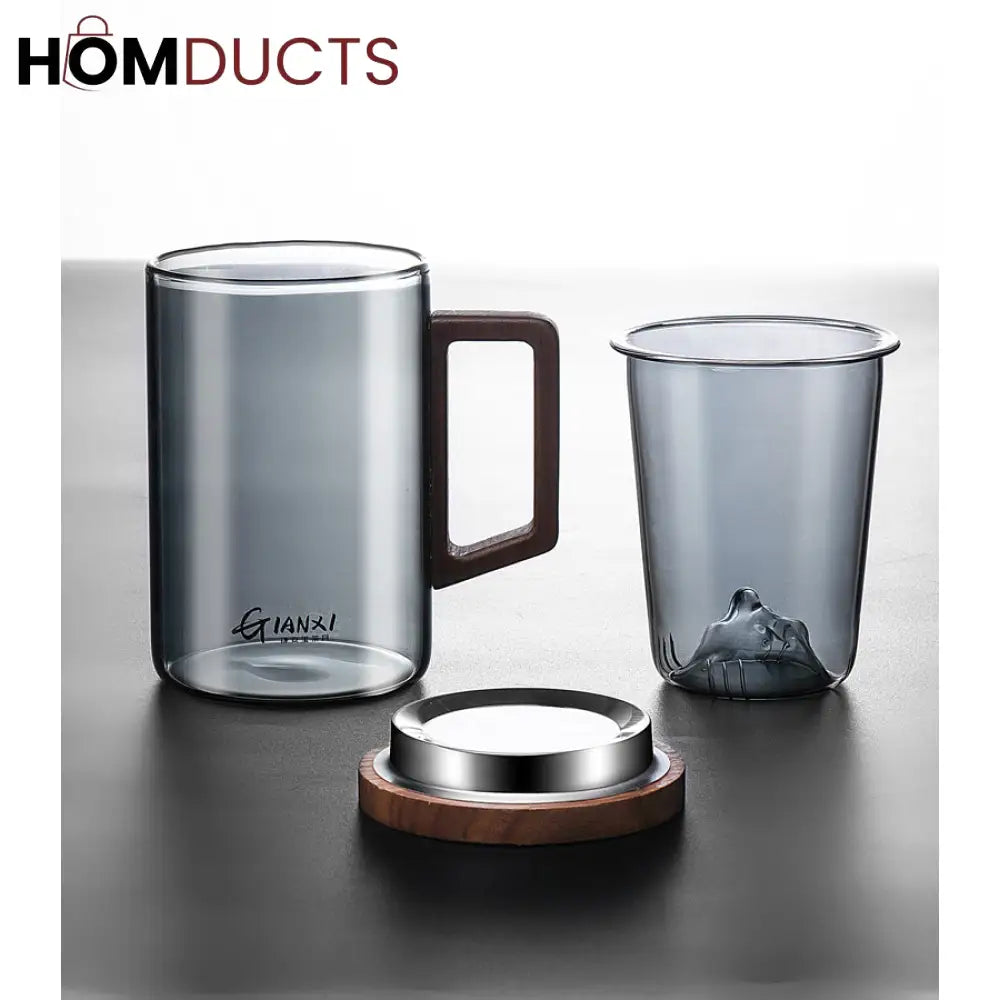 Heat Resistant Borosilicate Glass Tea Cup With Filter