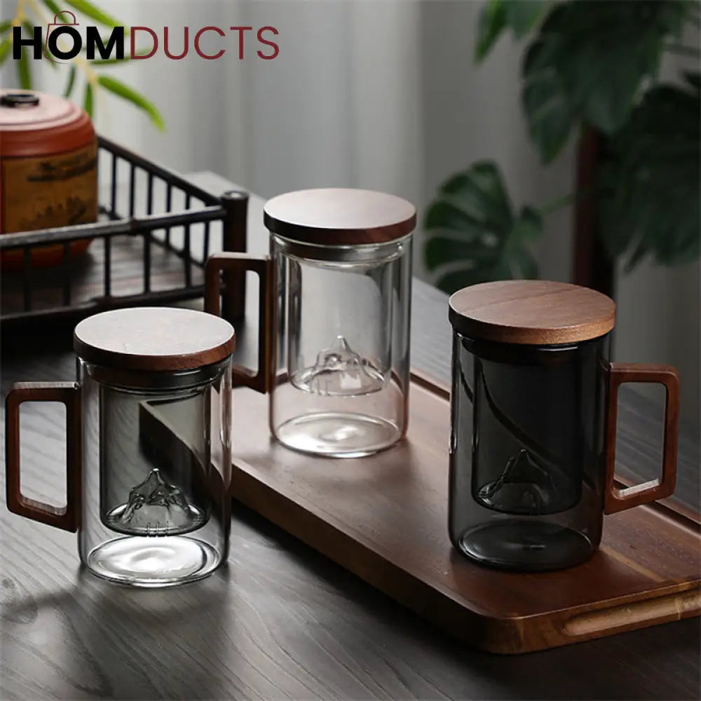Heat Resistant Borosilicate Glass Tea Cup With Filter