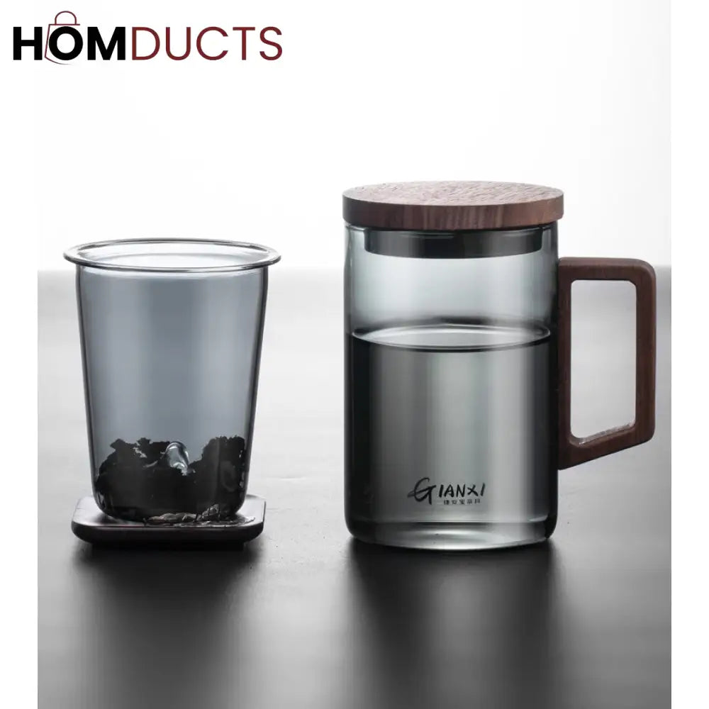 Heat Resistant Borosilicate Glass Tea Cup With Filter