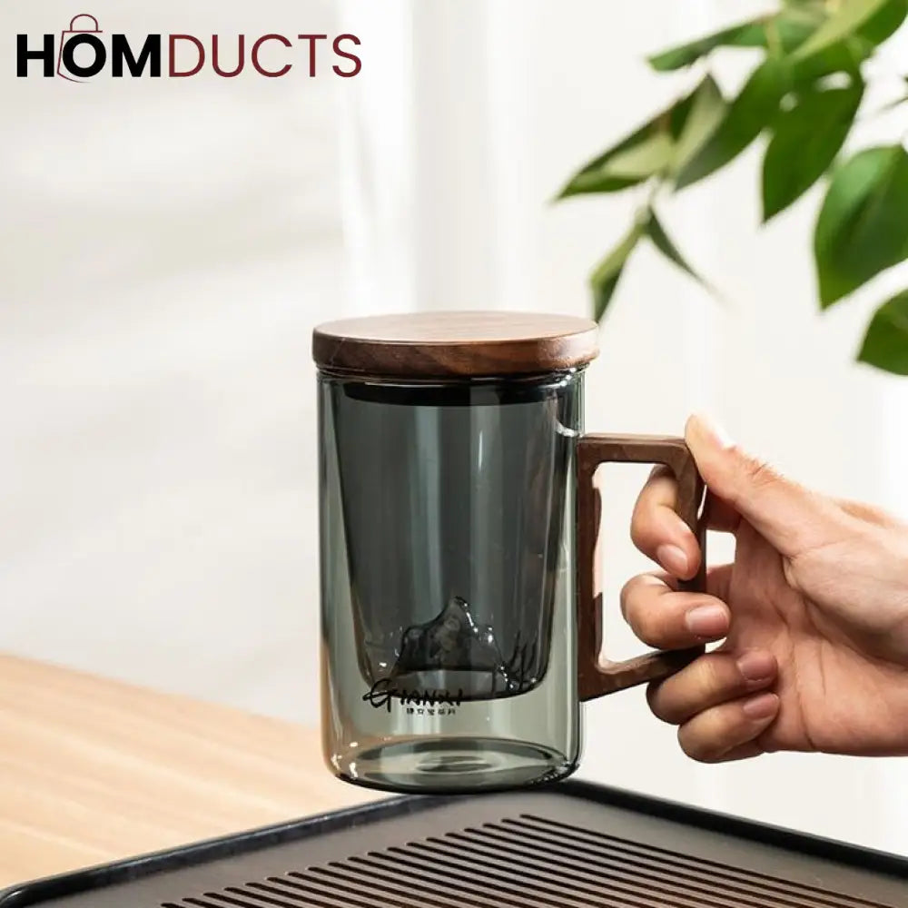 Heat Resistant Borosilicate Glass Tea Cup With Filter