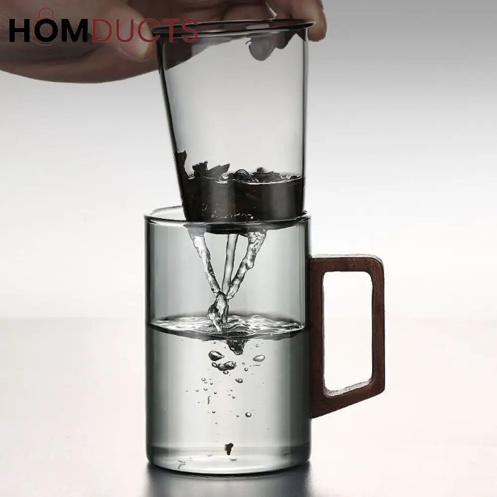 Heat Resistant Borosilicate Glass Tea Cup With Filter