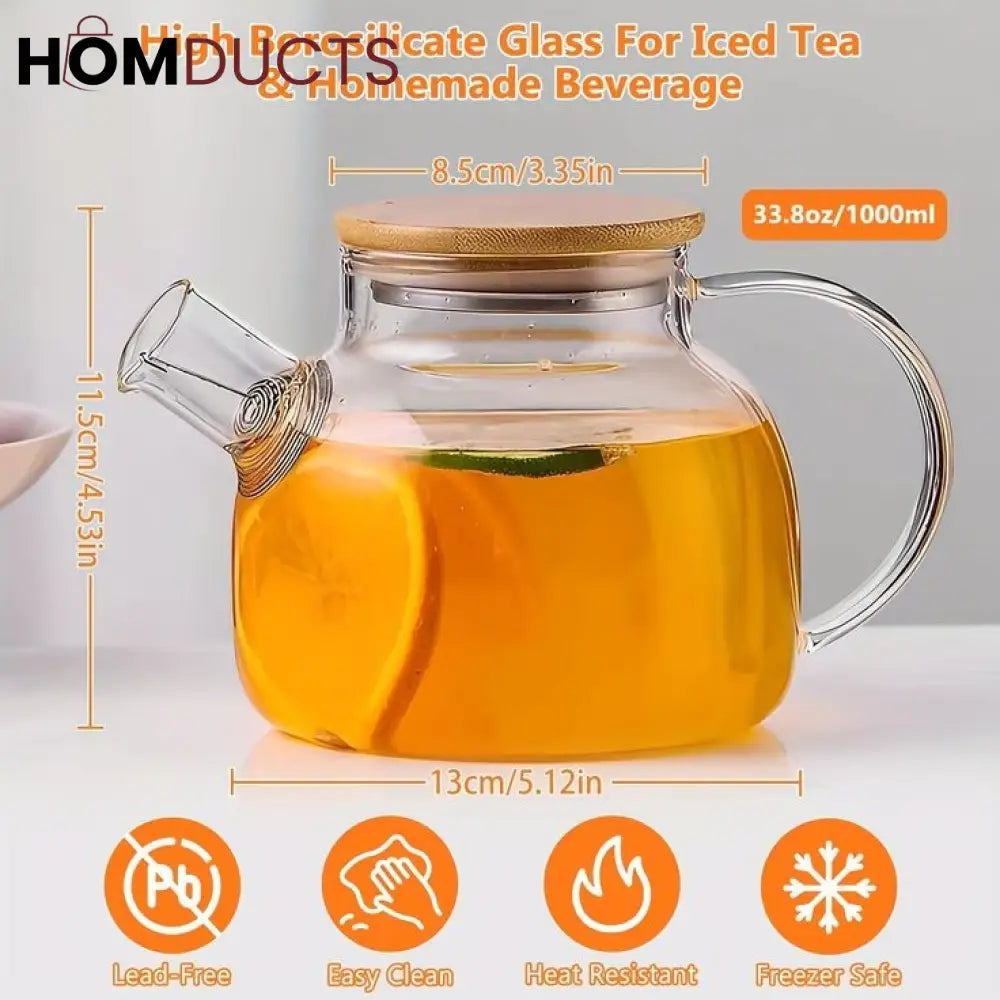 Heat Resistant Borosilicate Glass Teapot