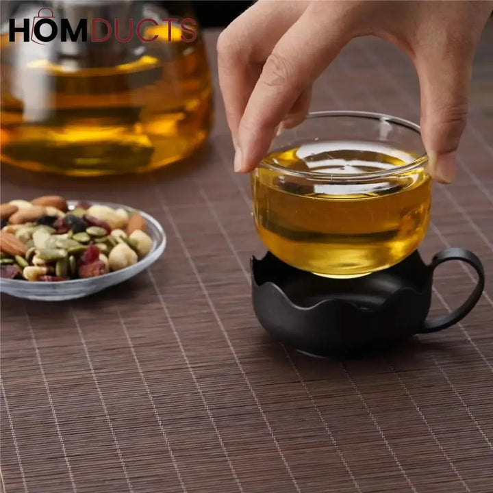 Heat Resistant Glass Teapot With Cups