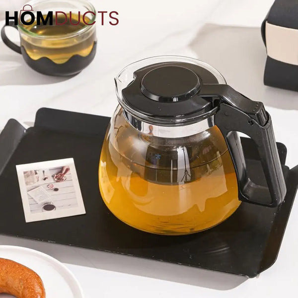 Heat Resistant Glass Teapot With Cups