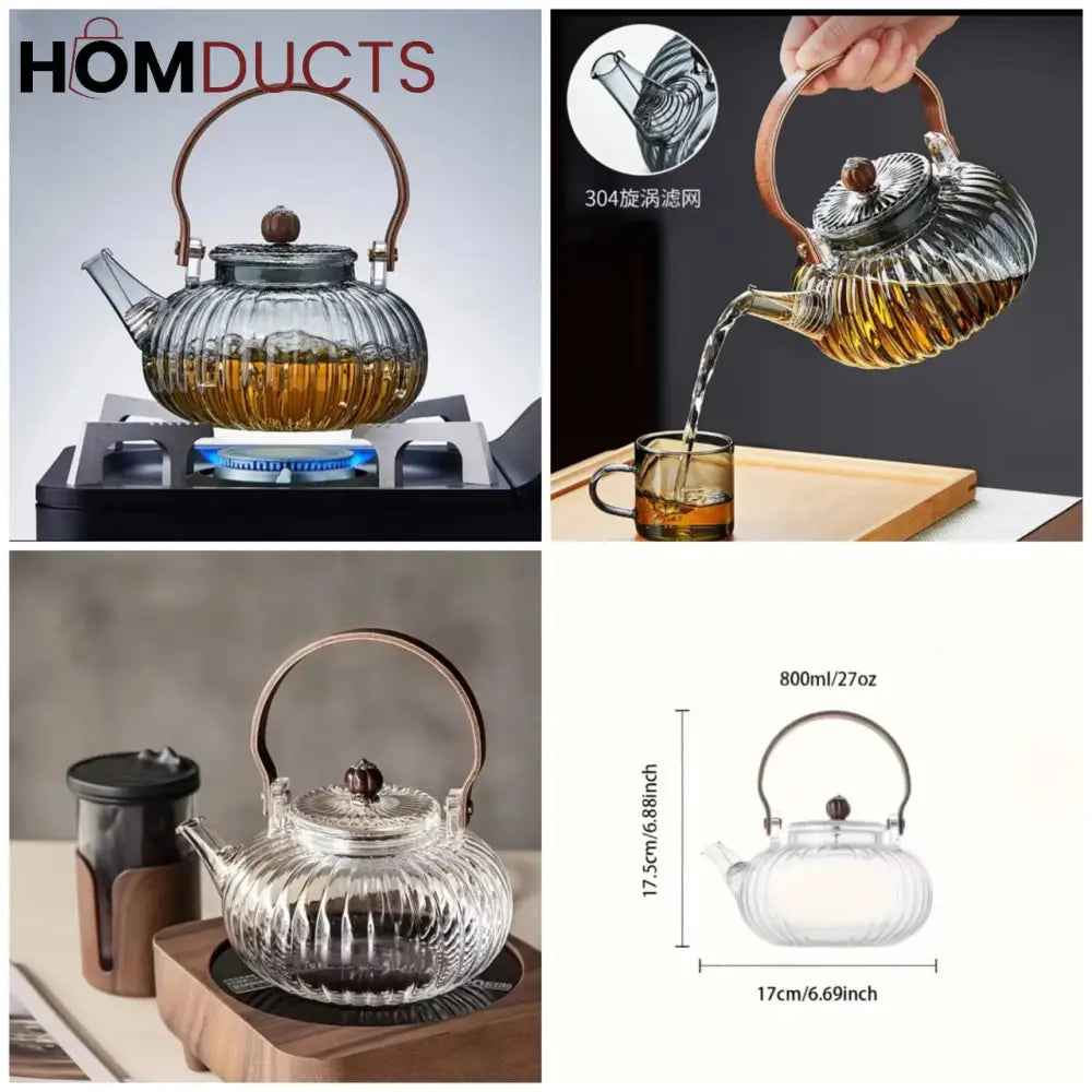 Heat Resistant Japanese Style Glass Tea Pot