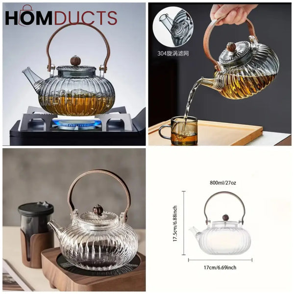 Heat Resistant Japanese Style Glass Tea Pot