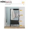 Heavy Duty Foldable Garment Rack - Steel Pipe Freestanding Closet Organizer for Bedroom & Wardrobe