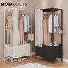 Heavy Duty Foldable Garment Rack - Steel Pipe, Freestanding Closet Organizer for Bedroom & Wardrobe