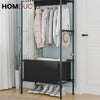 Heavy Duty Foldable Garment Rack - Steel Pipe Freestanding Closet Organizer for Bedroom & Wardrobe