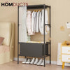Heavy Duty Foldable Garment Rack - Steel Pipe Freestanding Closet Organizer for Bedroom & Wardrobe