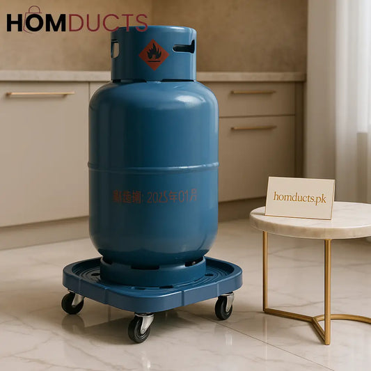 Heavy-Duty Gas Cylinder Trolley with 360° Rotating Wheels – Premium Anti-Rust Base Stand