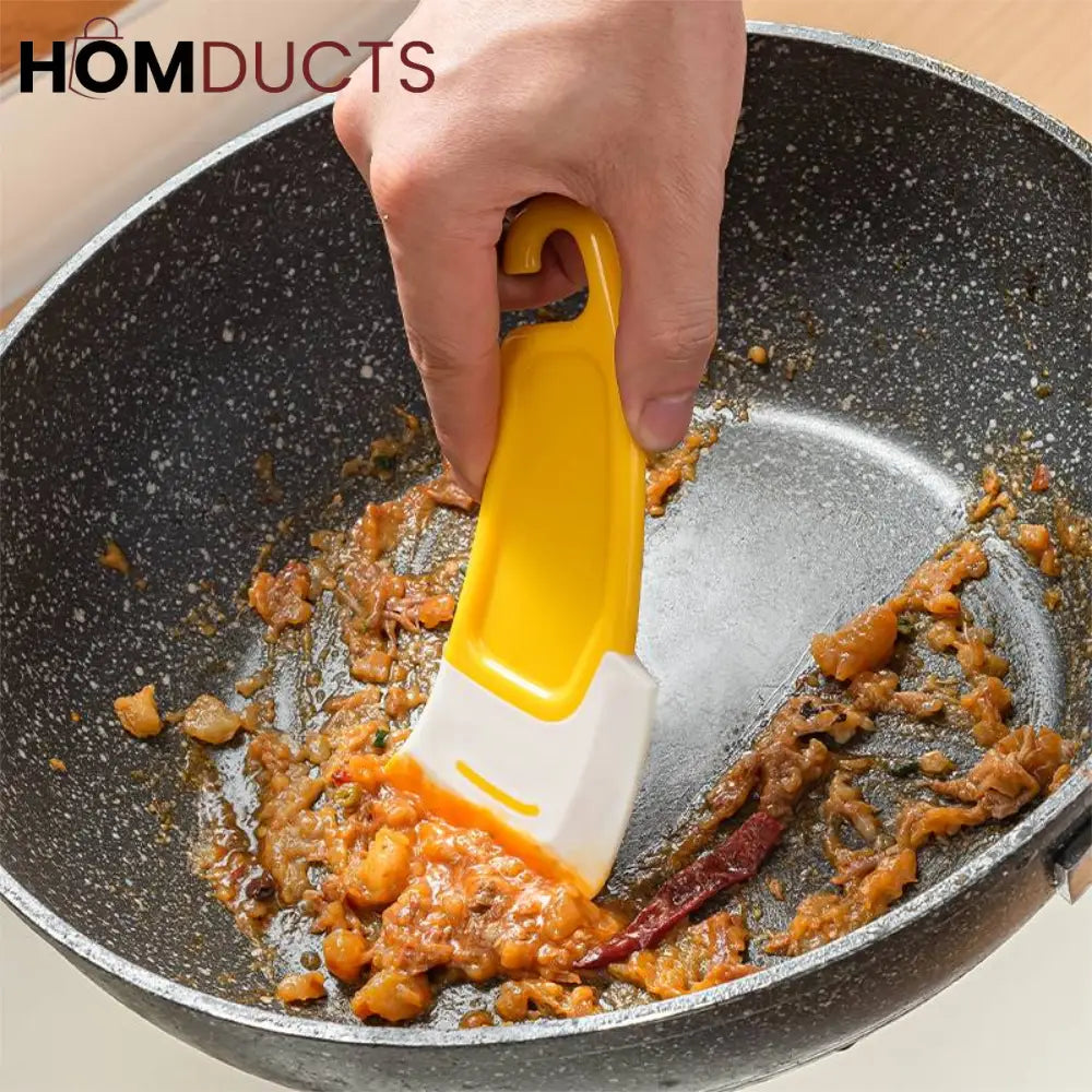 Heavy-Duty Kitchen Pan Scraper – Non-Scratch Food Residue Remover with Ergonomic Handle (Pair set)