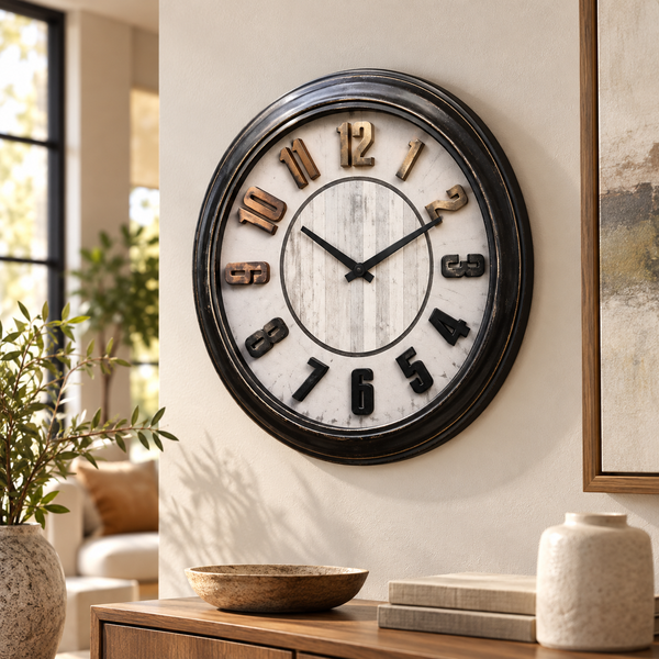 Heritage Rustic Panel 24-Inch Wall Clock