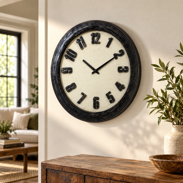 Heritage Vintage Raised Number 24-Inch Wall Clock