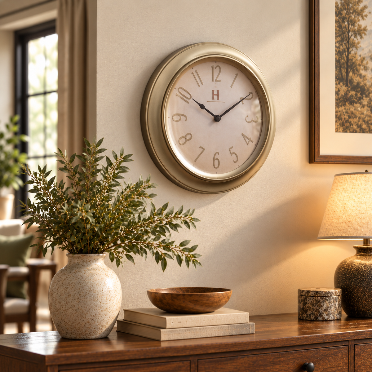 Heritage elegant classic 18 inch wall clock
