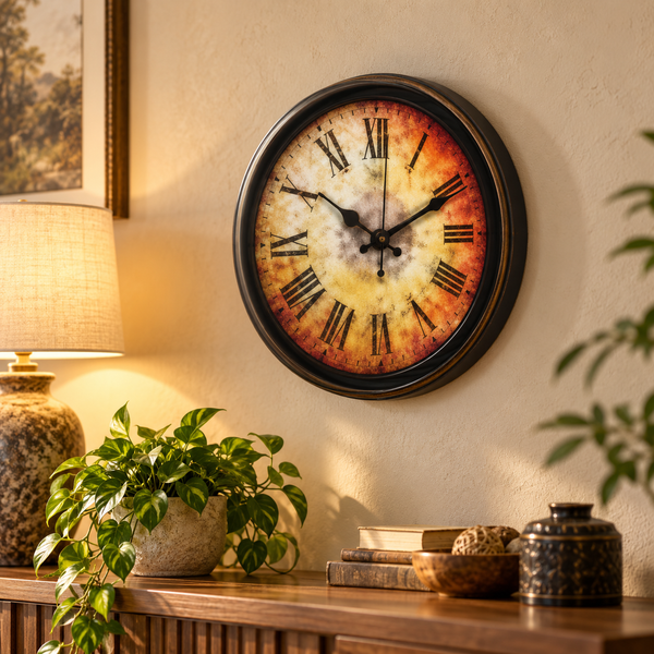 Heritage Oxford 14-inch antique Roman numeral wall clock