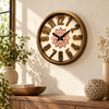 Heritage Sunset 3D 15-Inch Floral Raised Number Wall Clock displayed in a premium interior