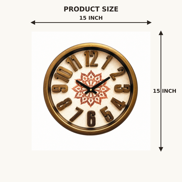 Heritage Sunset 3D 15-Inch Floral Raised Number Wall Clock 15-inch product dimensions