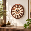 Heritage Sunset 3D 15-Inch Copper Floral Wall Clock displayed in a premium interior