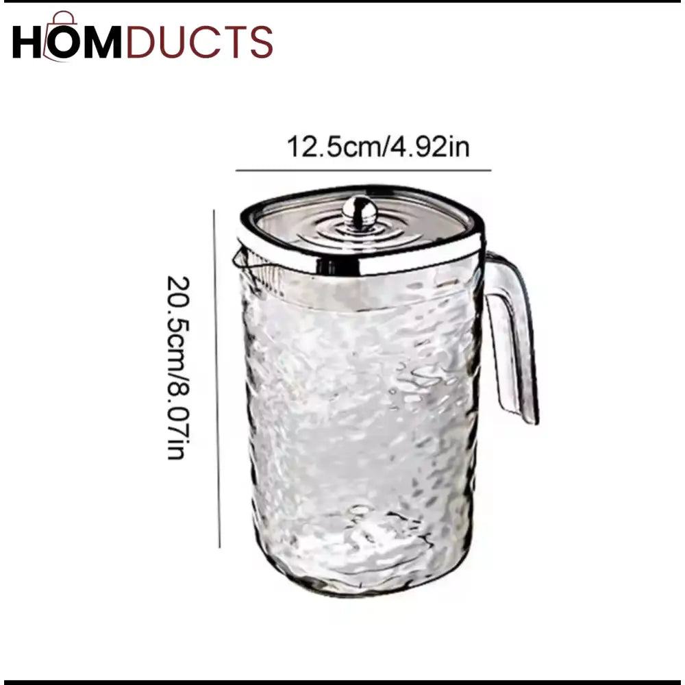 High-Quality Acrylic Water Jug With Textured Design And Clear Lid